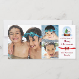 Snow Globe 3写真クリスマス – フォトカード シーズンカード