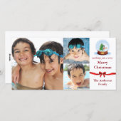 Snow Globe 3写真クリスマス – フォトカード シーズンカード (正面/裏面)