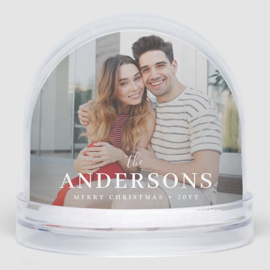 Snow Globe | Elegant Modern Minimal Couple Photo (正面)