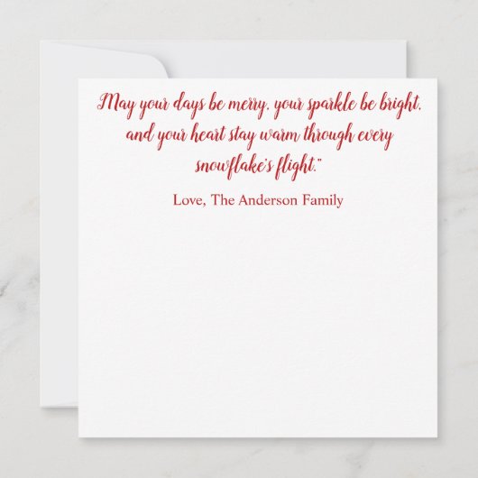 Snow Globe Fairy Holiday Card (裏面)