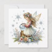 Snow Globe Fairy Holiday Card (正面)