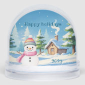 Snow globe happy holidays personalize (正面)