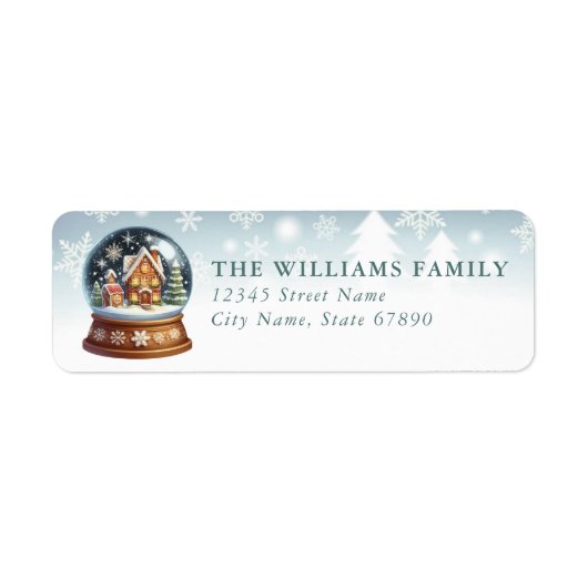 Snow Globe Return Address Labels ラベル (正面)