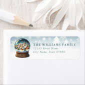 Snow Globe Return Address Labels ラベル (インサイチュ)