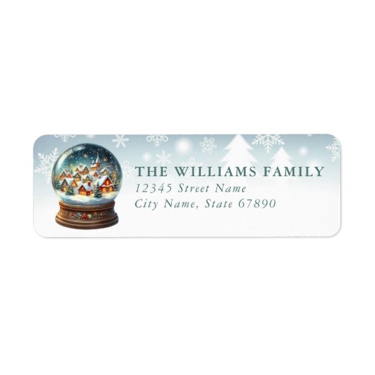 Snow Globe Return Address Labels ラベル (正面)