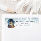 Snow Globe Return Address Labels ラベル (インサイチュ)
