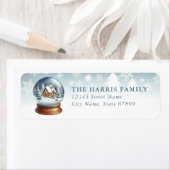 Snow Globe Return Address Labels ラベル (インサイチュ)