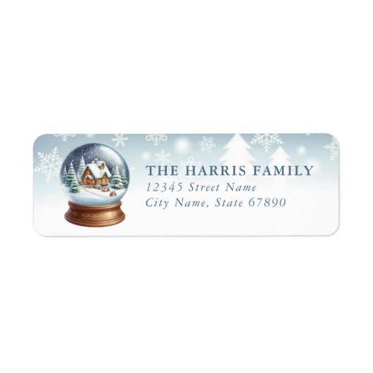 Snow Globe Return Address Labels ラベル (正面)