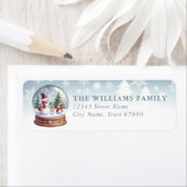 Snow Globe Return Address Labels ラベル (インサイチュ)
