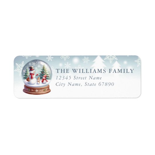 Snow Globe Return Address Labels ラベル (正面)