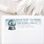 Snow Globe Return Address Labels ラベル (インサイチュ)