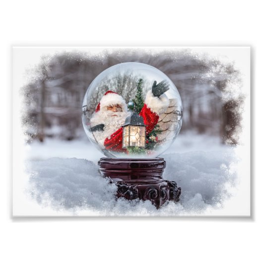Snow Globe Santa フォトプリント (正面)