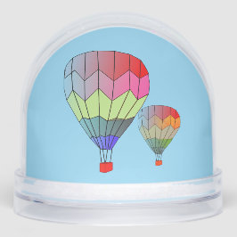 Snow Globe - Striped Hot Air Balloons
