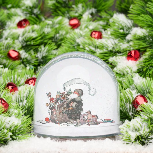 Snow Globe Vintage Santa Merry Christmas (クリスマス)
