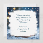 Snow Globe with Snowman and Santa Christmas シーズンカード (裏面)