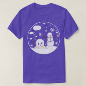 Snow Globe With Snowman Funny Pregnancy Reveal Mot Tシャツ (デザイン正面)