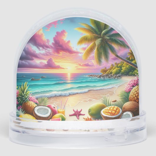 Snow Globe with tropical design and text Miami Flo (裏面)