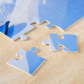 Snow Hare Snowboarding on a Winter Mountain ジグソーパズル (側面)