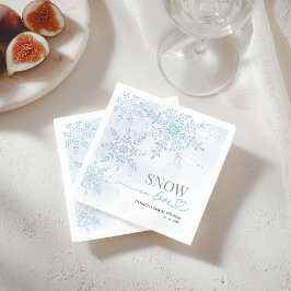 Snow in Love 冬の雪の結晶 ブライダルシャワー スタンダードカクテルナプキン