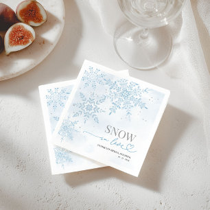 Snow in Love 冬の雪の結晶 ブライダルシャワー スタンダードカクテルナプキン