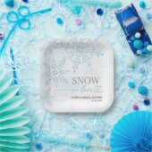 Snow in Love 冬の雪の結晶 ブライダルシャワー ペーパープレート (パーティー)