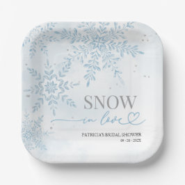 Snow in Love 冬の雪の結晶 ブライダルシャワー ペーパープレート