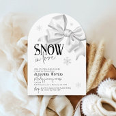 Snow In Love 白リボン ベビーシャワー 冬 アーチQR 招待状