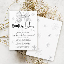Snow In Love Bow Winter Books for Baby Shower エンクロージャーカード