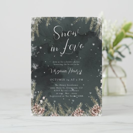 Snow In Love Bridal Shower 招待状 (スタンド正面)