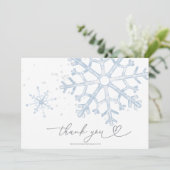 Snow In Love Bridal Shower Thank You Card 招待状 (スタンド正面)