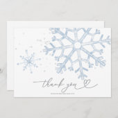 Snow In Love Bridal Shower Thank You Card 招待状 (正面/裏面)
