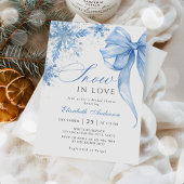 Snow in Love Bridal Shower Winter Bow Snowflake 招待状