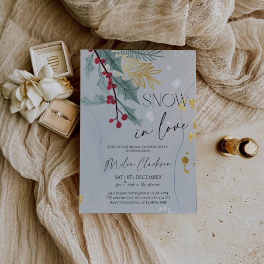 Snow in Love | Christmas Bridal Shower Party 招待状