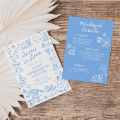 Snow In Love Hand Drawn Winter Bachelorette 招待状