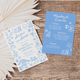 Snow In Love Hand Drawn Winter Bachelorette 招待状