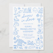 Snow In Love Hand Drawn Winter Bachelorette 招待状 (正面)