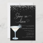 Snow in Love Modern Snowflake Bridal Shower  招待状 (正面)