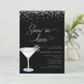 Snow in Love Modern Snowflake Bridal Shower  招待状 (スタンド正面)
