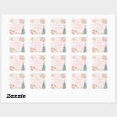 Snow In Love Pink Snowflake Winter Bridal Shower スクエアシール (シート)