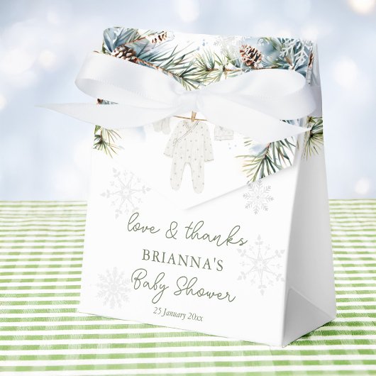 Snow in love snowflakes winter baby shower favors フェイバーボックス