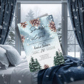 Snow in love snowy pines winter bridal shower  招待状