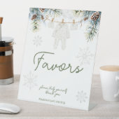 Snow in love winter baby shower favors table 台座サイン (インサイチュ)