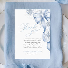 Snow in Love Winter Blue Bow Bridal Shower 