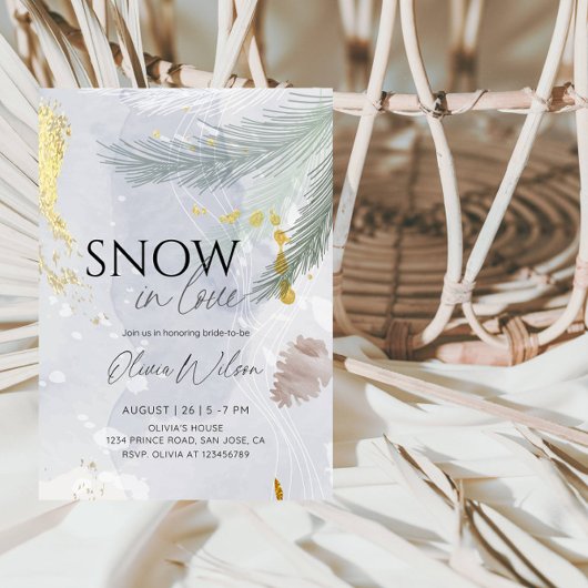Snow in Love Winter Bridal Shower - Elegant Frost  招待状