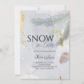 Snow in Love Winter Bridal Shower - Elegant Frost  招待状 (正面)