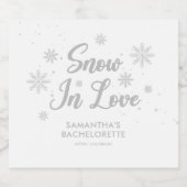 Snow in love Winter Ski Bachelorette スパークリングワインラベル (シングルラベル)