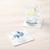 Snow in Love Winter Snowflakes Bridal Shower スクエアペーパーコースター (インサイチュ)