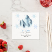 Snow in Love Winter Snowflakes Bridal Shower スタンダードカクテルナプキン (インサイチュ)