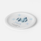 Snow in Love Winter Snowflakes Bridal Shower ペーパープレート (アングル)