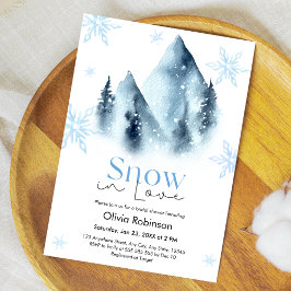 Snow in Love Winter Snowflakes Bridal Shower  招待状